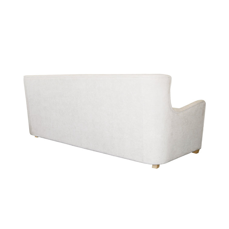 Kaleb 92.5'' White Velvet Upholstered Sofa