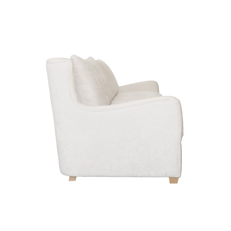 Kaleb 92.5'' White Velvet Upholstered Sofa