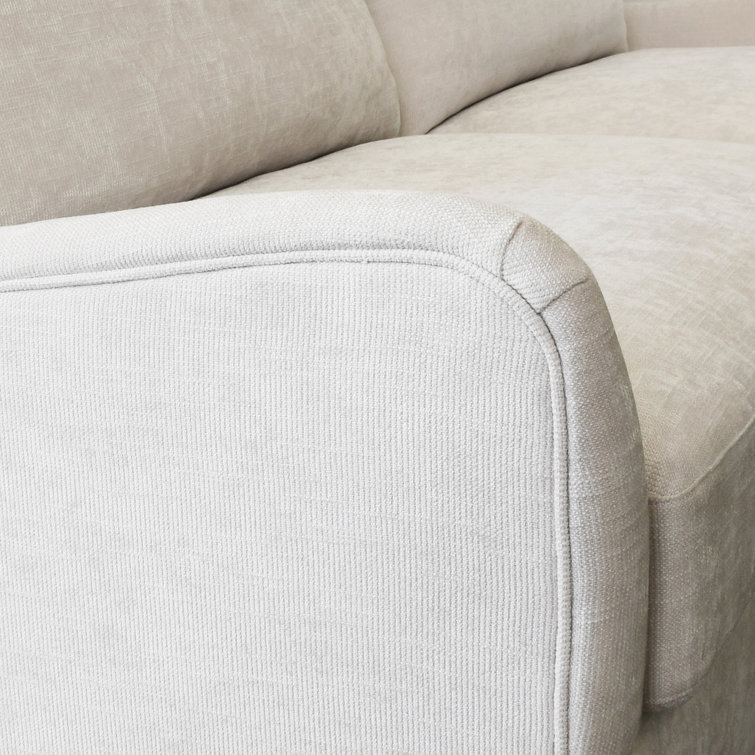 Kaleb 92.5'' White Velvet Upholstered Sofa