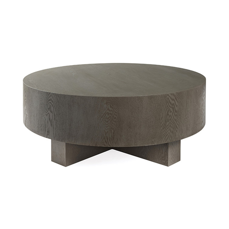 Oslo 42" Smoke Grey Oak Round Coffee Table
