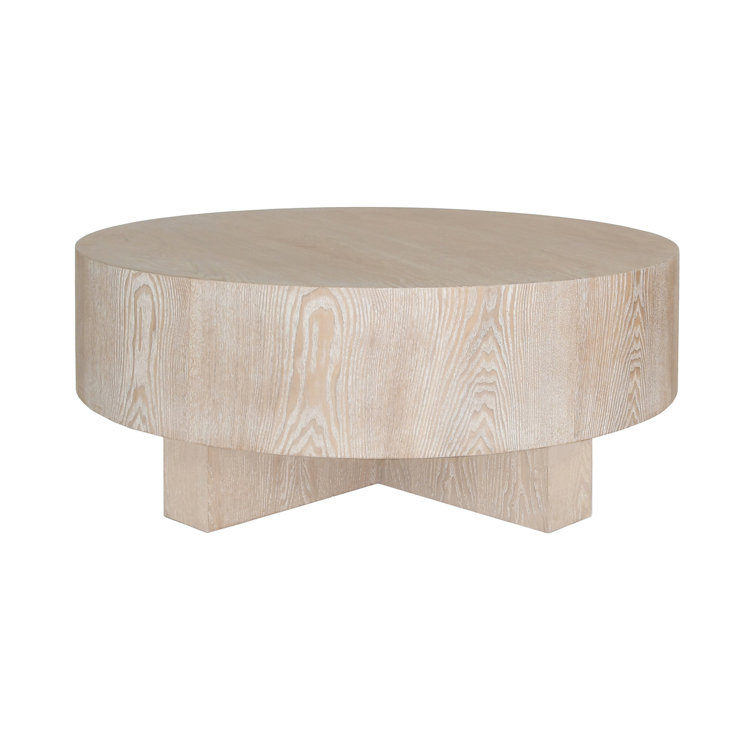 Oslo 42'' Round Beige Cerused Oak Coffee Table