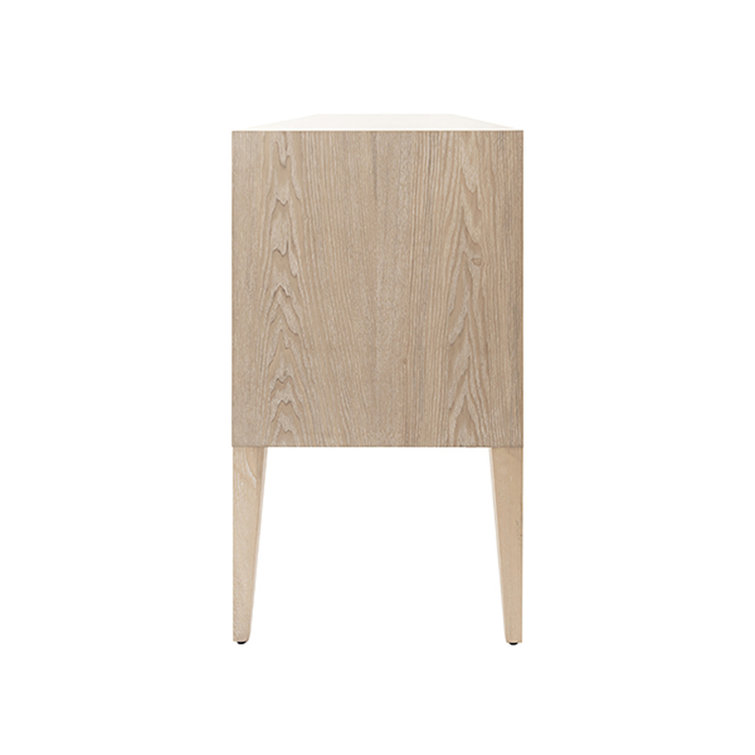 Assis Contemporary Beige 58'' Solid Wood Sideboard with Brass Knobs