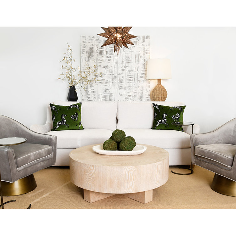 Oslo 42'' Round Beige Cerused Oak Coffee Table