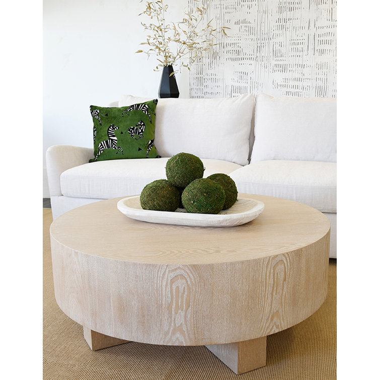 Oslo 42'' Round Beige Cerused Oak Coffee Table