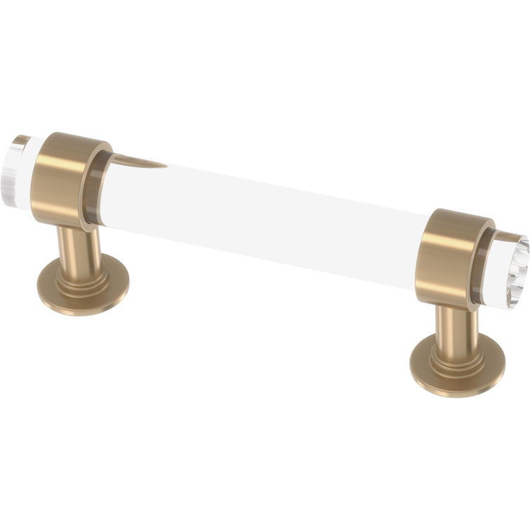 Champagne Bronze and Clear Acrylic Bar Cabinet Pulls Set