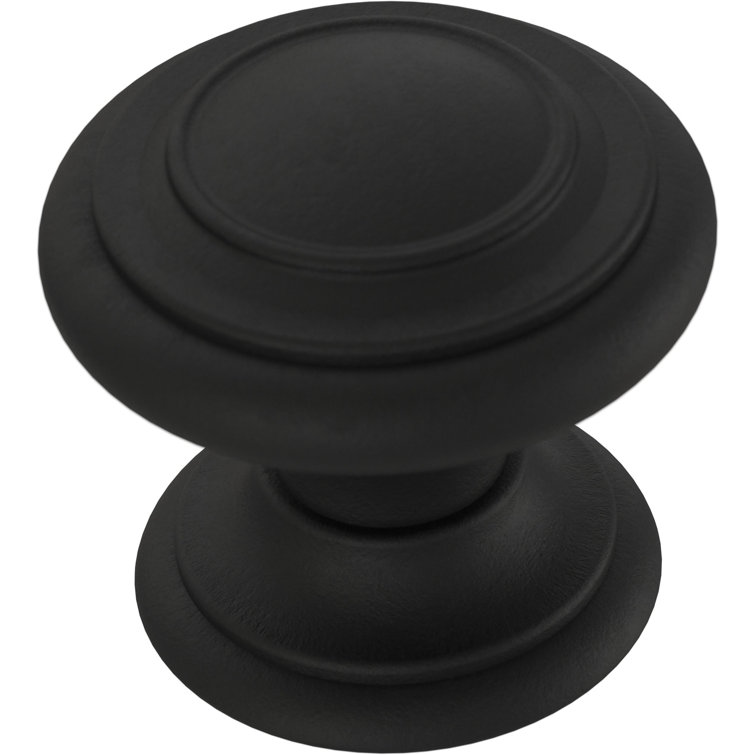 Matte Black Round Brass Cabinet Knob Set