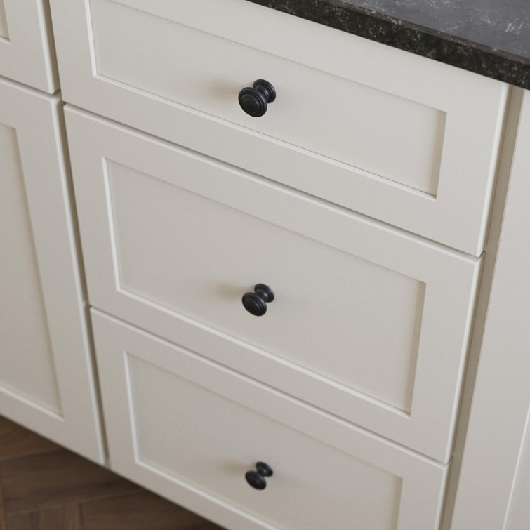 Matte Black Round Brass Cabinet Knob Set