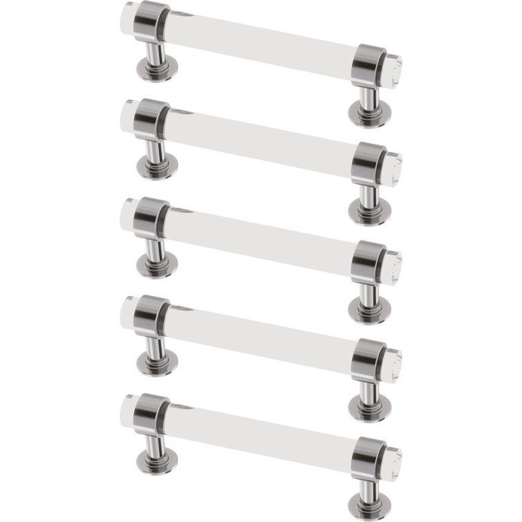 Chrome and Clear Acrylic Bar Cabinet Pulls Multipack