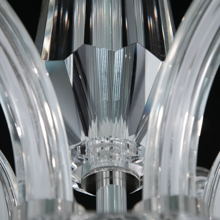 Habsburg Optic Crystal and Polished Chrome 6-Light Chandelier