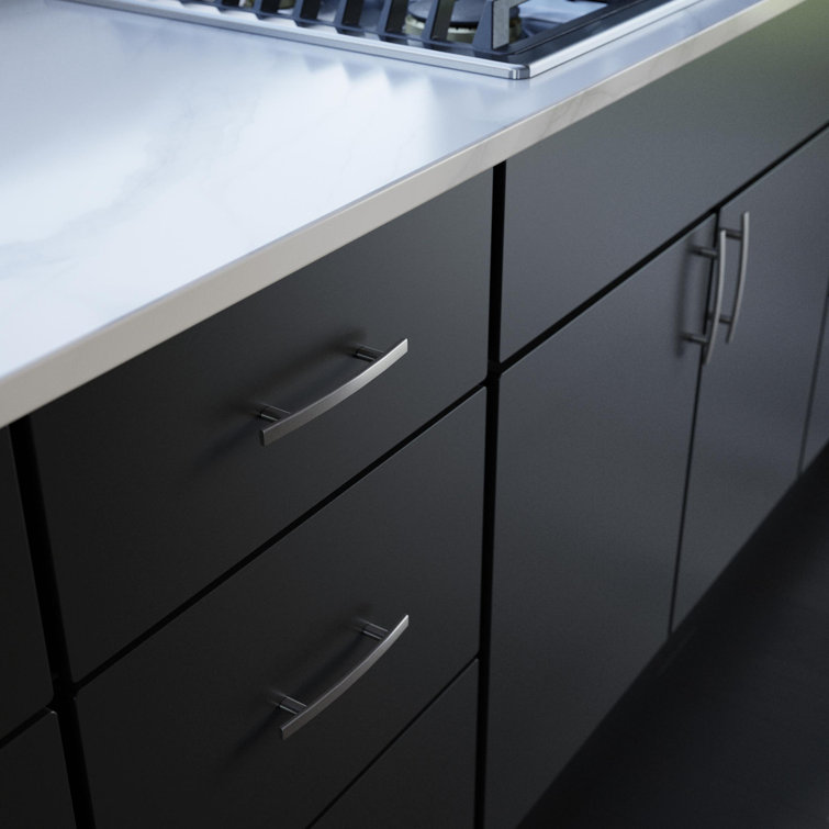 Satin Nickel Half Round Spoon Foot Cabinet Pull