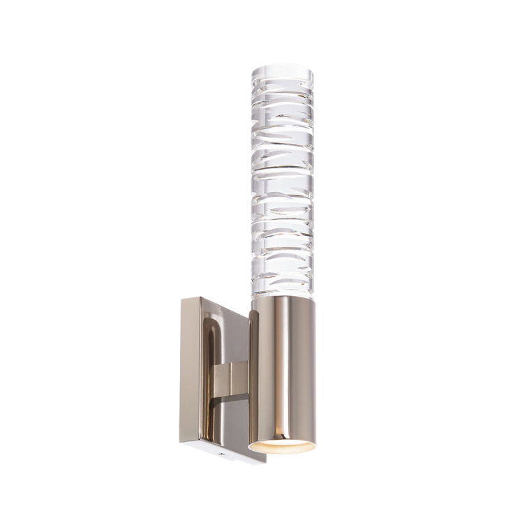 Polished Nickel LED Wall Sconce with Crystal Design
