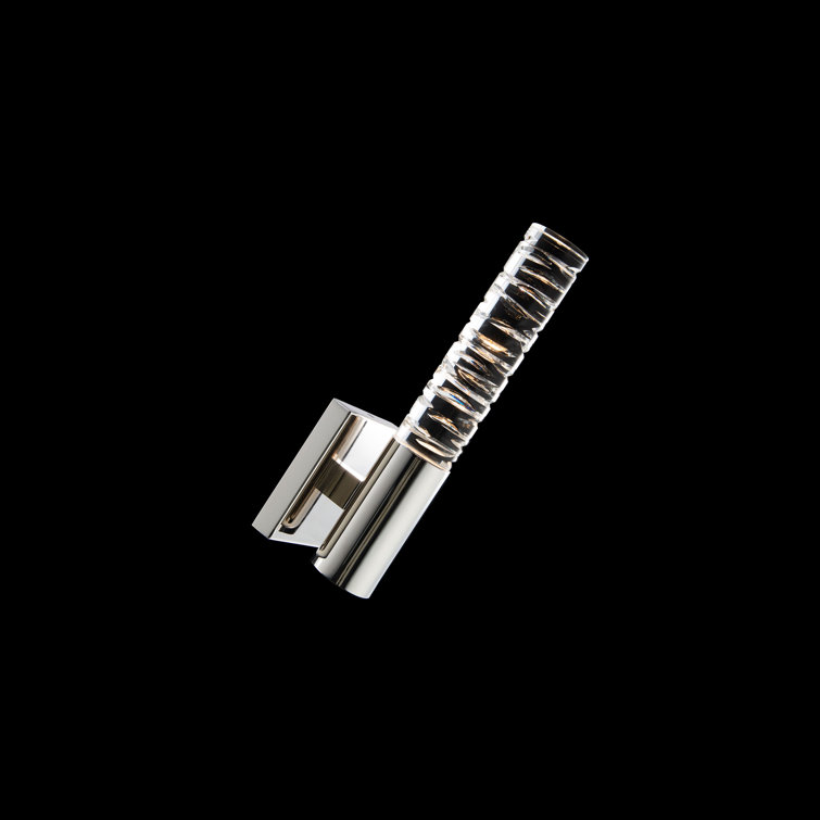 Polished Nickel LED Wall Sconce with Crystal Design