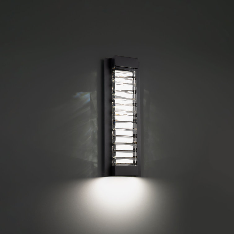 Black Crystal LED Wall Sconce with Integrated Dimmable Light