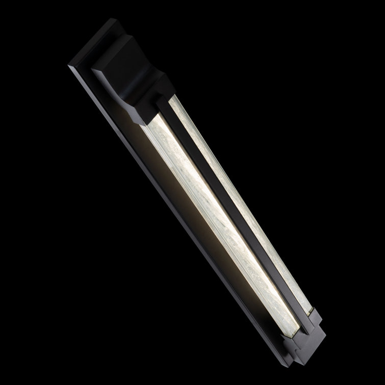 Aberdeen 38" Black LED Vanity Light with Reclaimed Crystal
