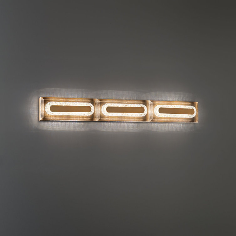 Soiree Aged Brass 3-Light Dimmable LED Vanity Wall Light