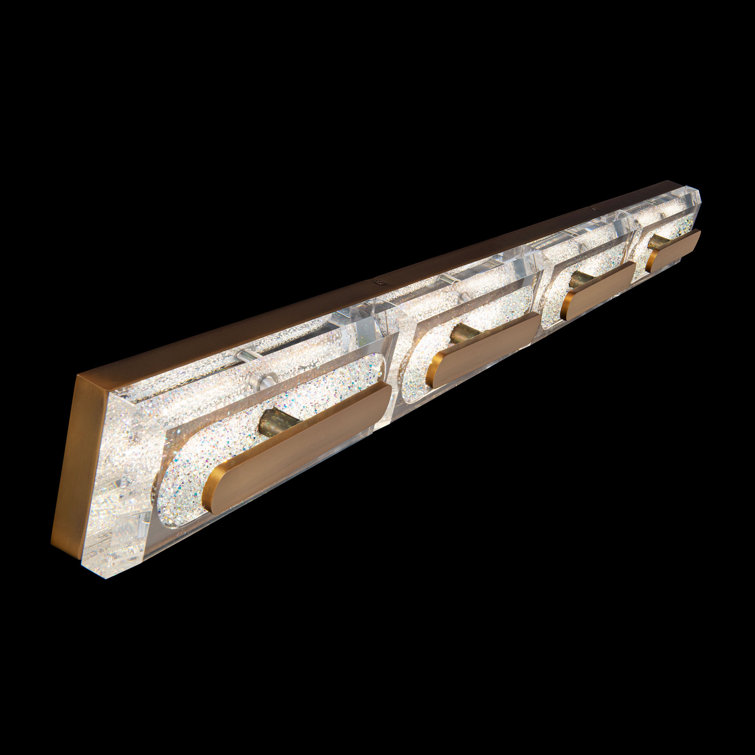 Soiree 36" Aged Brass LED Vanity & Wall Light with Crystal Gemstones