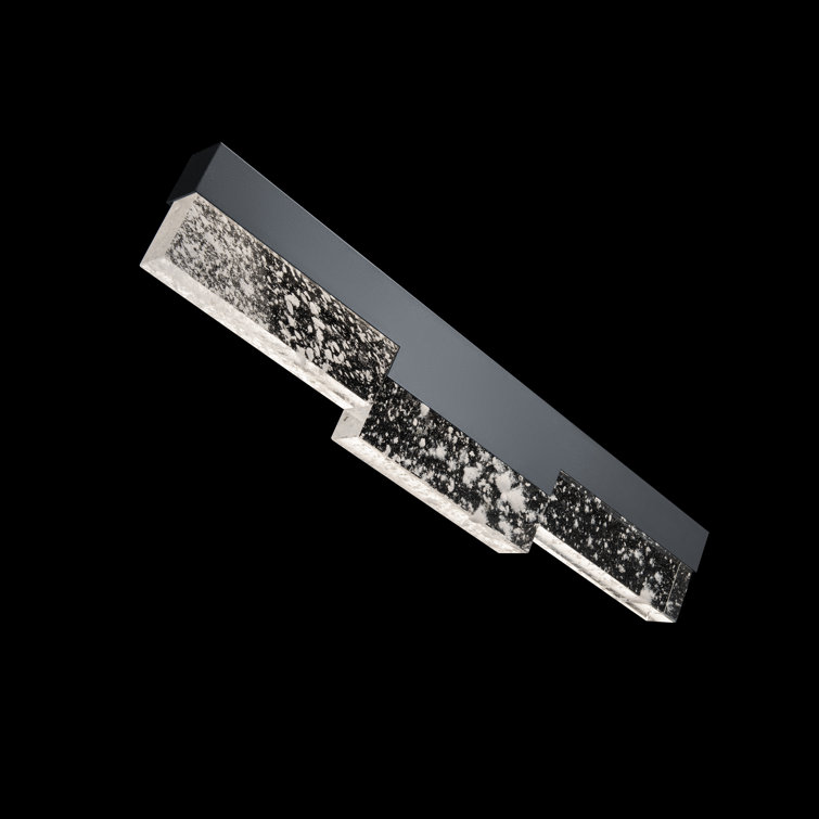 Black Geometric LED Wall Sconce with Crystal Blocks