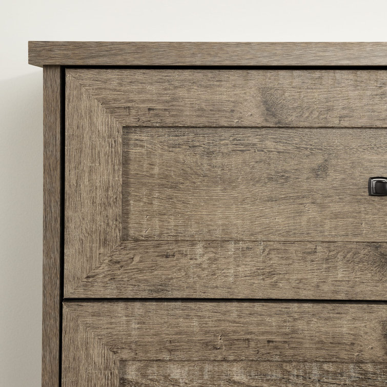 Weathered Oak 2-Drawer Farmhouse Nightstand