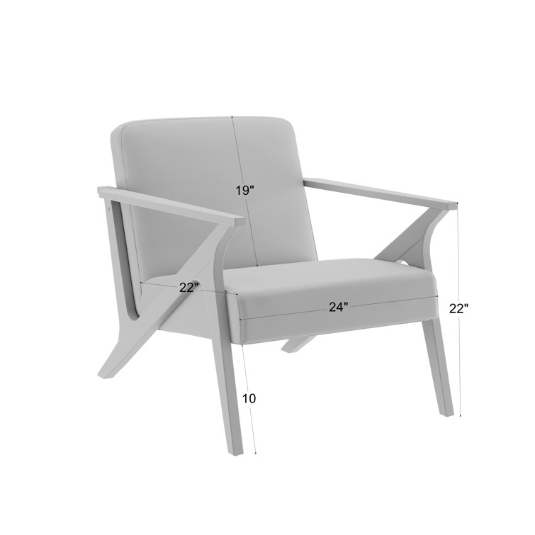 Grove Mid-Century Modern Gray Wood Frame Upholstered Accent Chair