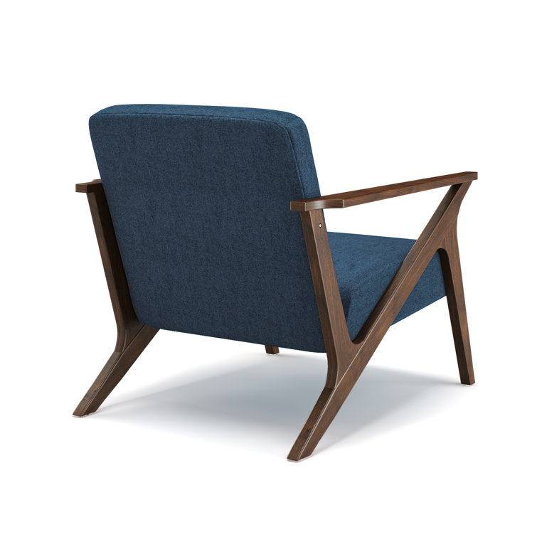 Lagoon Blue Mid-Century Modern Wood Recliner Chair