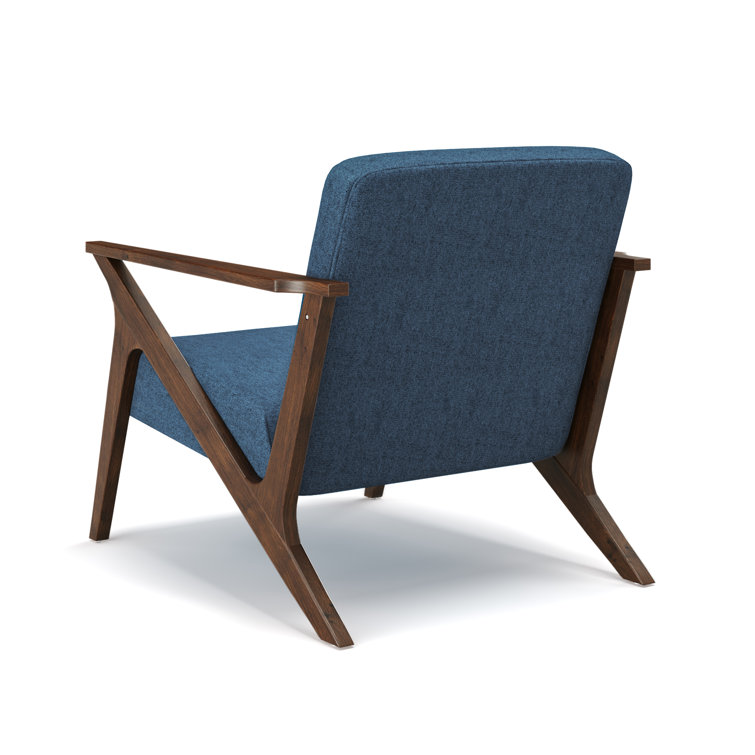 Lagoon Blue Mid-Century Modern Wood Recliner Chair