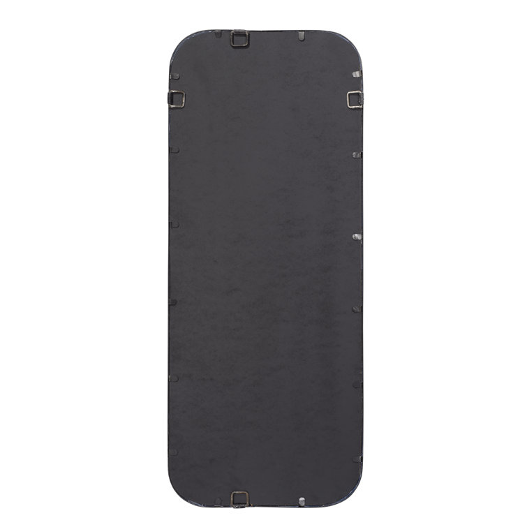 Contemporary Hand-Forged Metal Wall Mirror with Rounded Corners