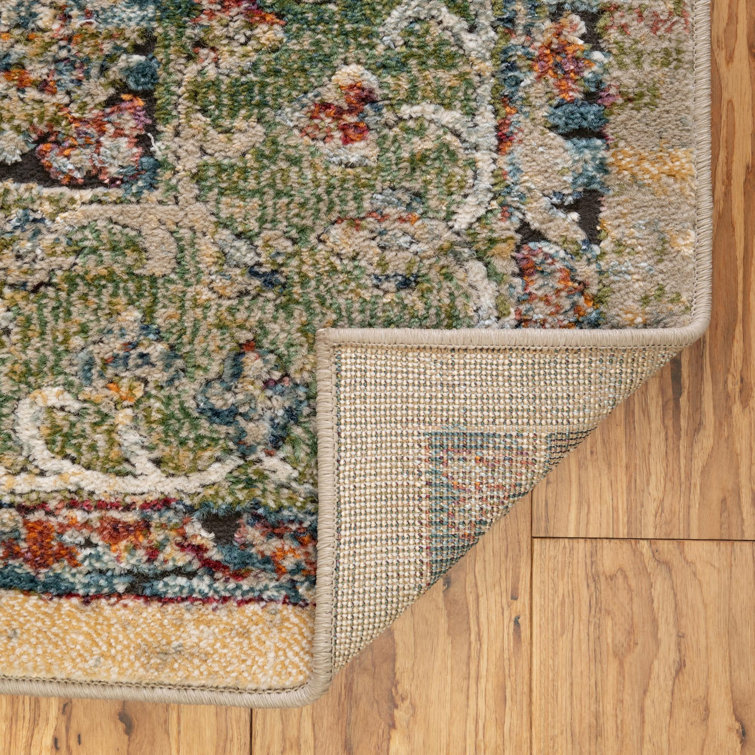 Alresford Green and Beige Oriental Square Rug