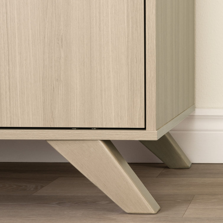 Soft Elm 65" Laminated Particle Board Bookcase with Doors