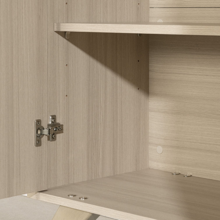 Soft Elm 65" Laminated Particle Board Bookcase with Doors