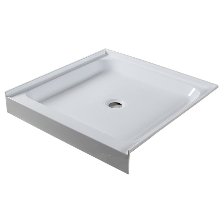 36'' White Acrylic Square Shower Base with Center Drain