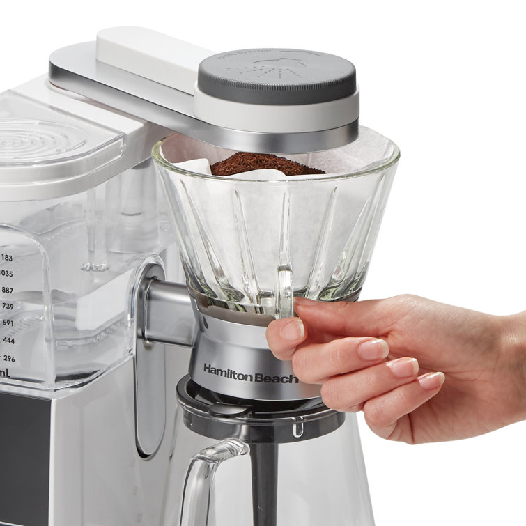 White 8-Cup Automatic and Manual Pour-Over Coffee Maker