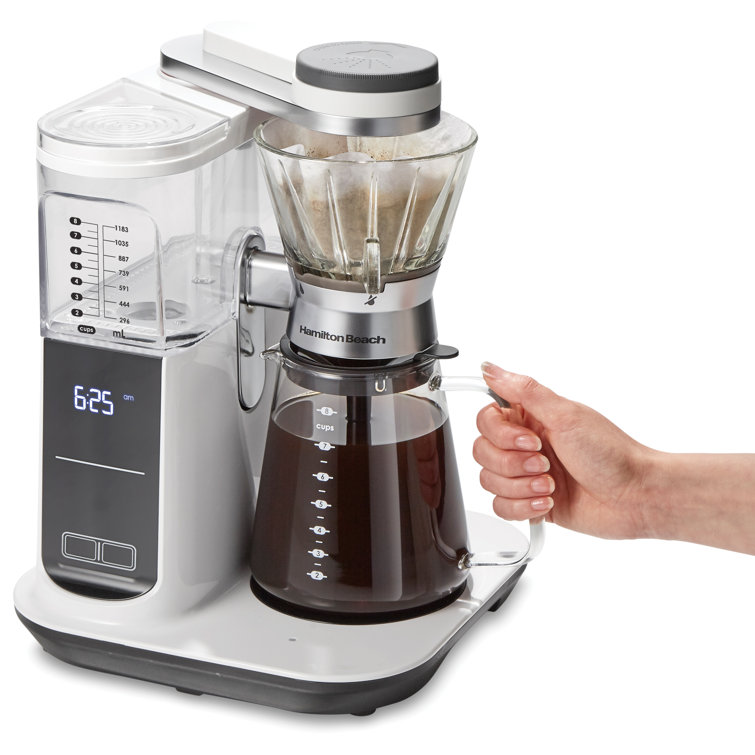 White 8-Cup Automatic and Manual Pour-Over Coffee Maker