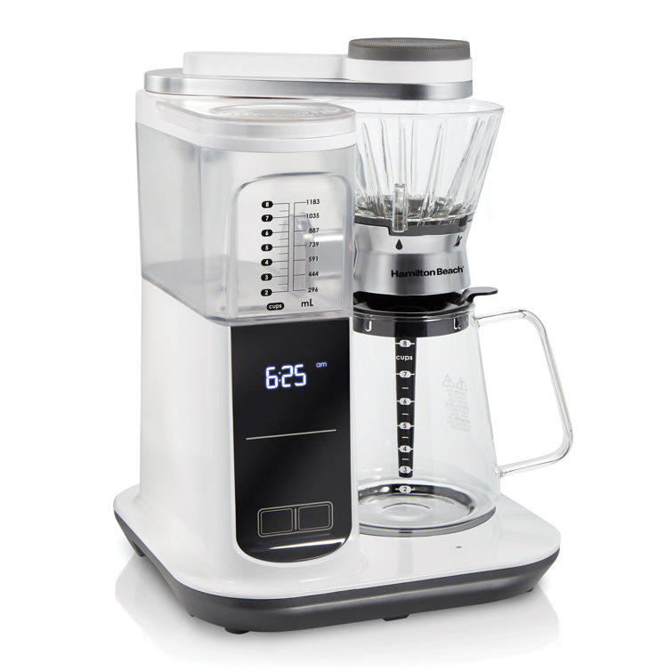 White 8-Cup Automatic and Manual Pour-Over Coffee Maker