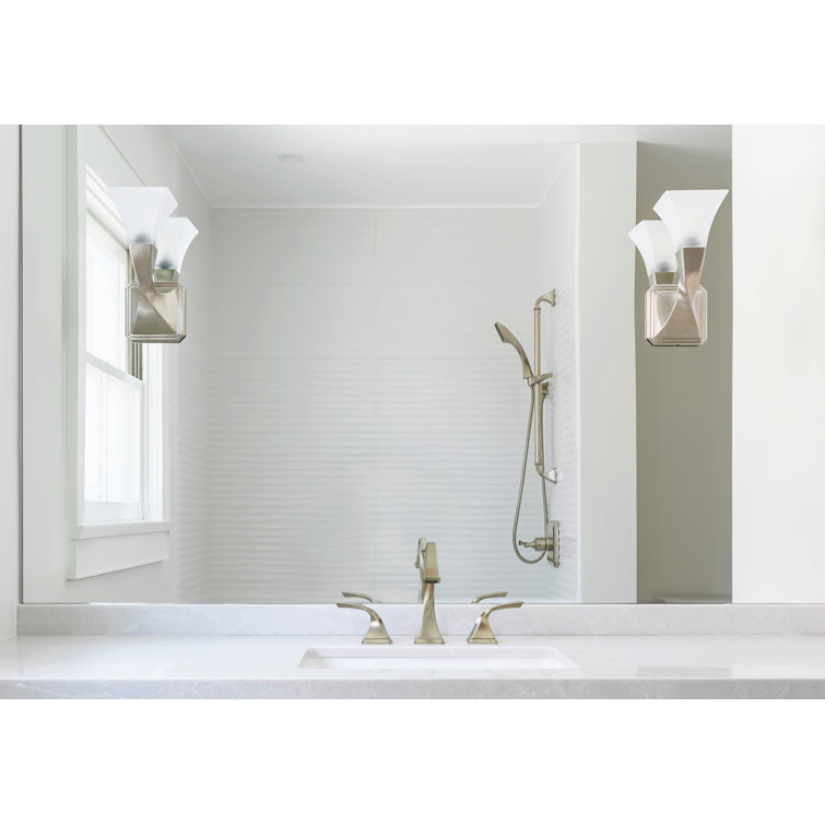 Contemporary Polished Nickel 3-Hole Widespread Eco-Friendly Faucet