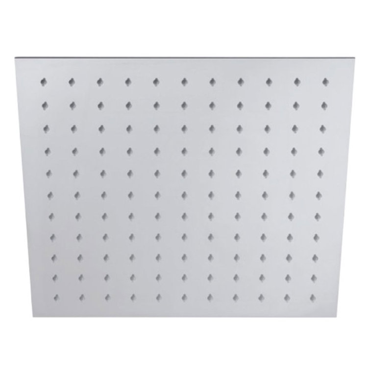 12" Square Chrome Rain Shower Head with Wall Mount