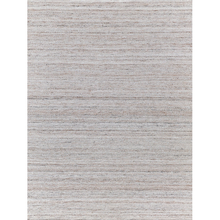Light Beige Synthetic Flat Woven 8' x 10' Area Rug
