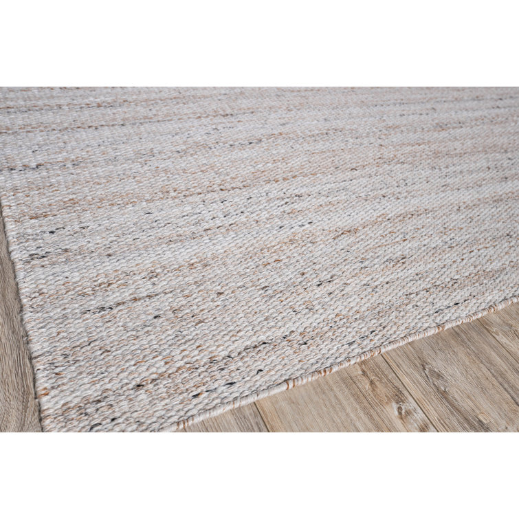 Light Beige Synthetic Flat Woven 8' x 10' Area Rug