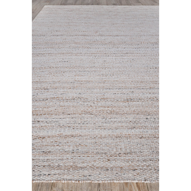 Light Beige Synthetic Flat Woven 8' x 10' Area Rug