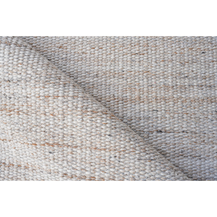 Light Beige Synthetic Flat Woven 8' x 10' Area Rug