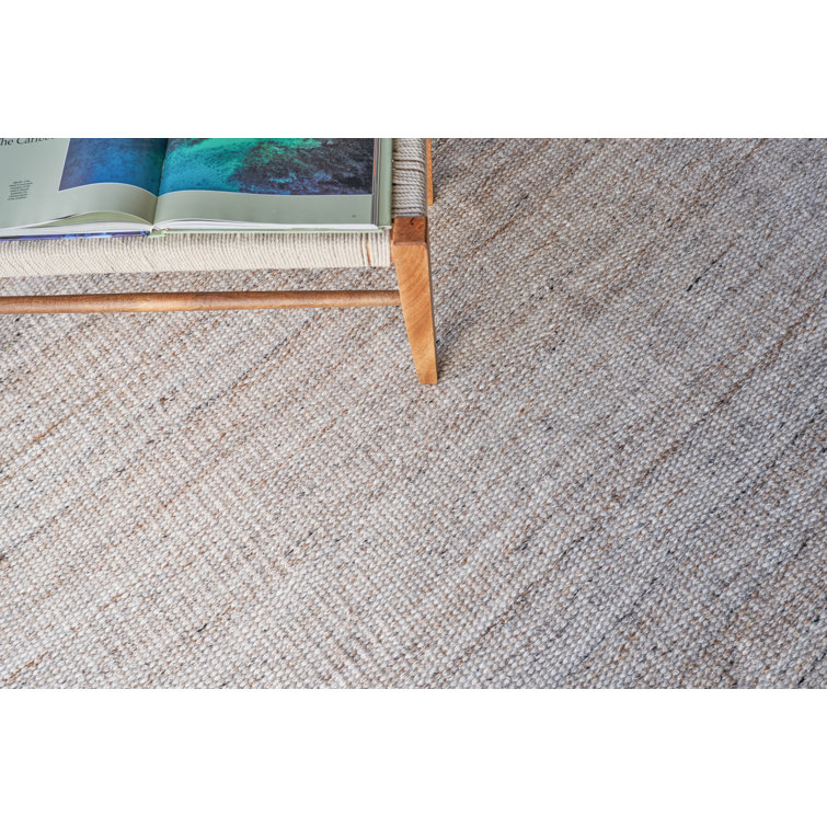 Light Beige Synthetic Flat Woven 8' x 10' Area Rug
