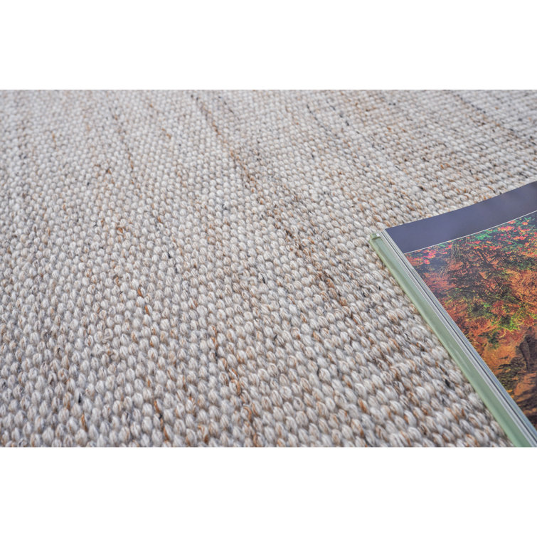 Light Beige Synthetic Flat Woven 8' x 10' Area Rug