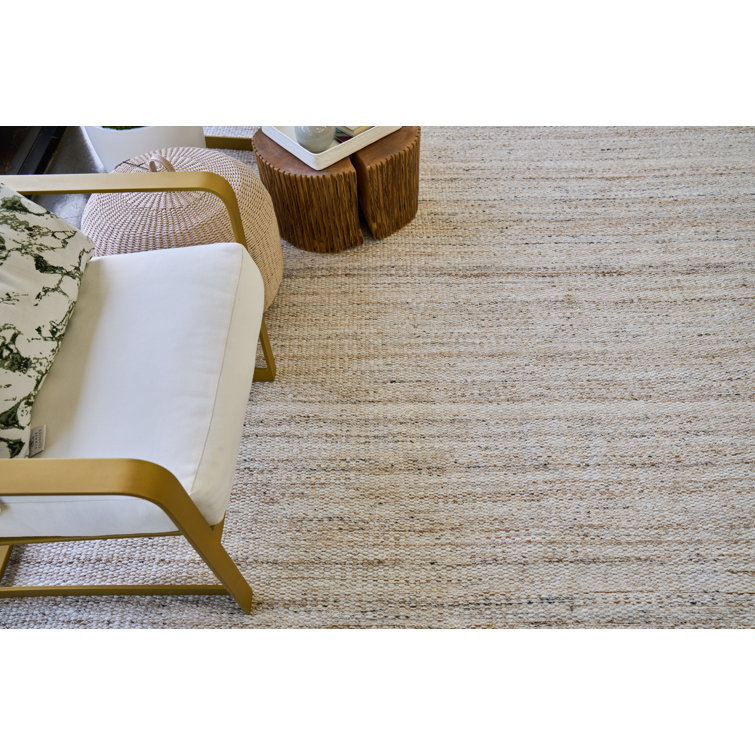 Light Beige Synthetic Flat Woven 8' x 10' Area Rug