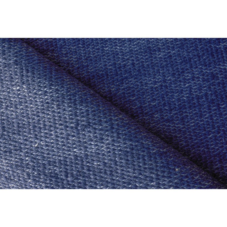 Navy Flat Woven Handmade Synthetic 10' x 14' Rug
