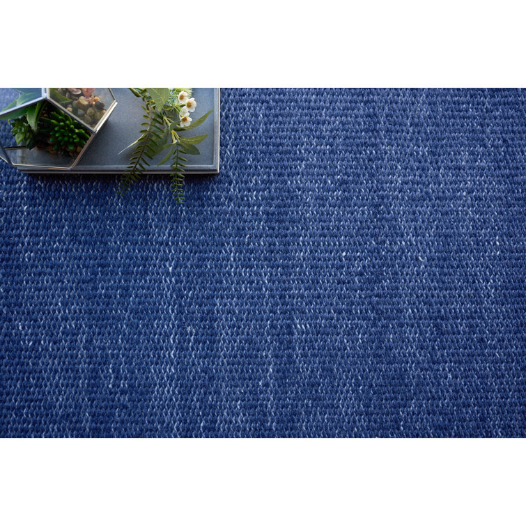 Navy Flat Woven Handmade Synthetic 10' x 14' Rug