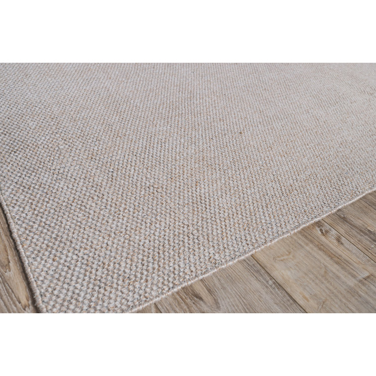 Beige Synthetic Handmade Flat Woven Rectangular Area Rug 10' x 14'
