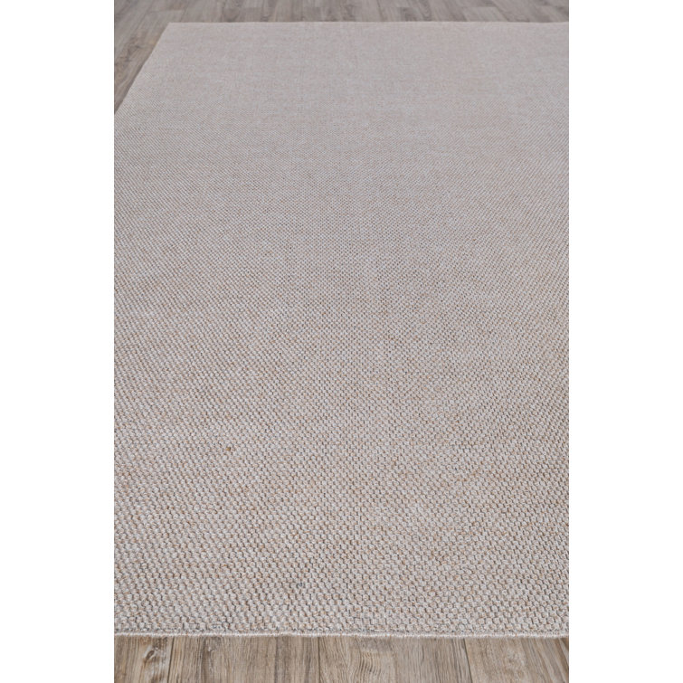 Beige Synthetic Handmade Flat Woven Rectangular Area Rug 10' x 14'