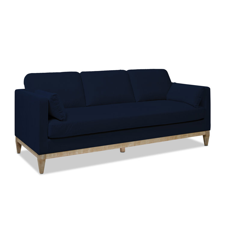 Knox 84" Lawson Track Arm Sofa in Dark Navy Blue Performance Velvet