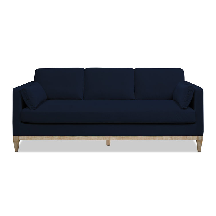Knox 84" Lawson Track Arm Sofa in Dark Navy Blue Performance Velvet