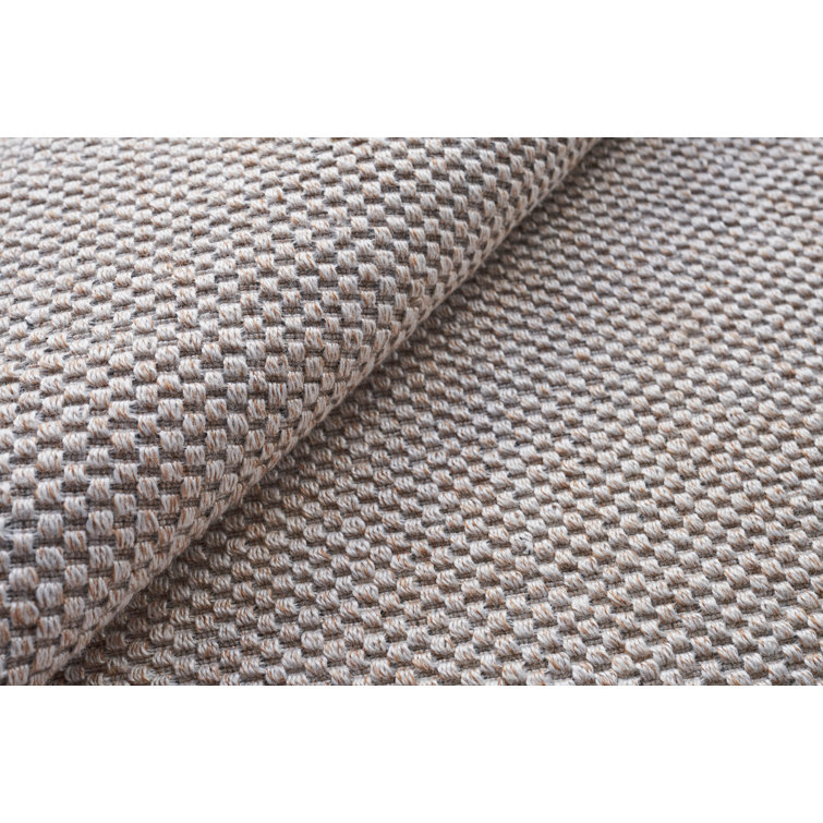 Beige Synthetic Handmade Flat Woven Rectangular Area Rug 10' x 14'