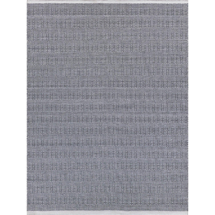 Ivory and Gray Diamond Echo Flatweave Rug, 12' x 15'